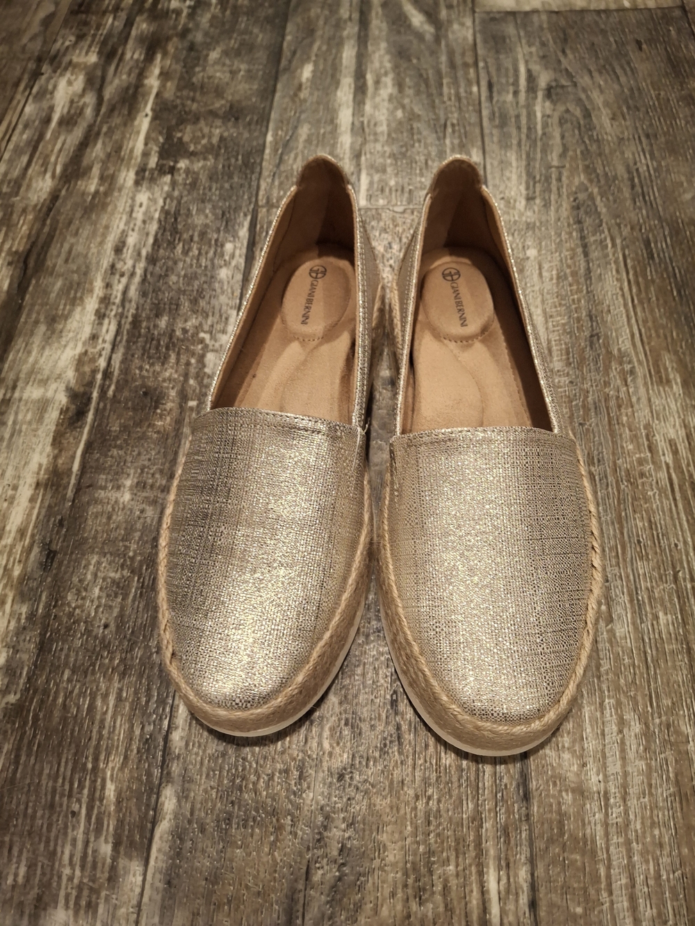 Giani Bernini Metallic Gold Slip-On Espadrilles